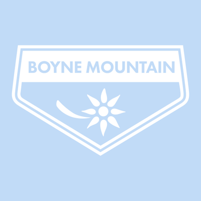 Boyne Mountain Adult T-Shirt White Chest Logo Light Blue 