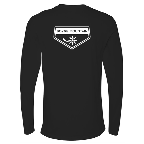 Boyne Mountain Adult Long Sleeve White Chest and Back Logo Black 