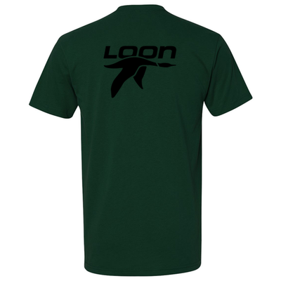 Loon Mountain Adult T-Shirt Black Chest and Back Logo Forest