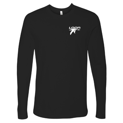 Loon Mountain Adult Long Sleeve White Chest and Back Logo Black