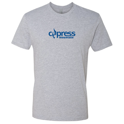 Cypress Adult T-Shirt Blue Chest Logo Heather Grey 