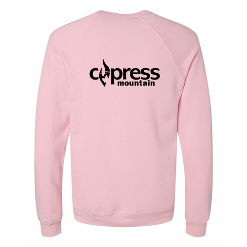 Cypress Adult Crewneck Black Chest and Back Logo Pink 