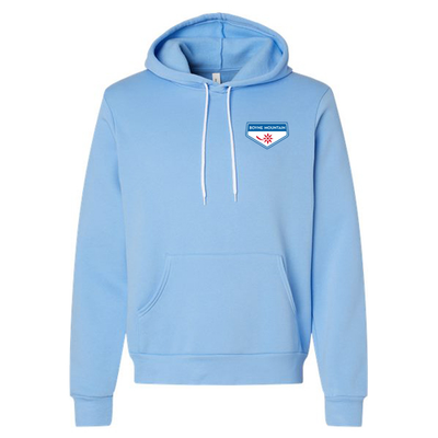 Boyne Mountain Adult Hoodie Full Color Chest and Back Logo Carolina Blue 