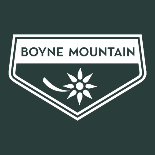 Boyne Mountain Adult Hoodie White Chest and Back Logo Forest 