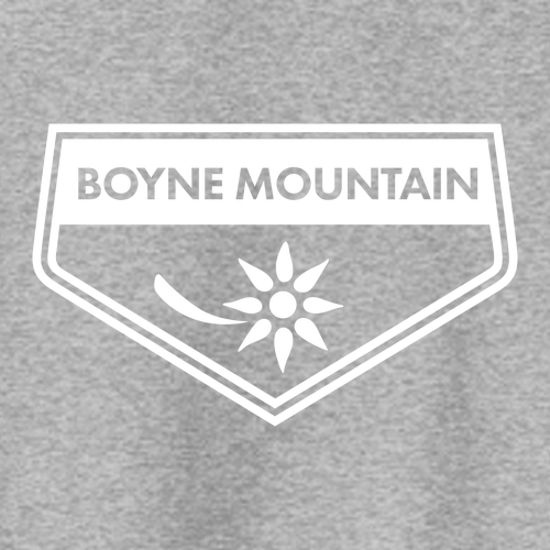 Boyne Mountain Adult Hoodie White Chest Logo Athletic Heather 