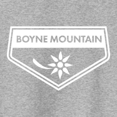 Boyne Mountain Adult Hoodie White Chest Logo Athletic Heather 