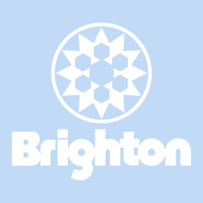 Brighton Adult T-Shirt White Chest and Back Logo Light Blue 