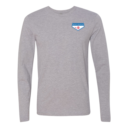 Boyne Mountain Adult Long Sleeve Full Color Chest and Back Logo Heather Grey 