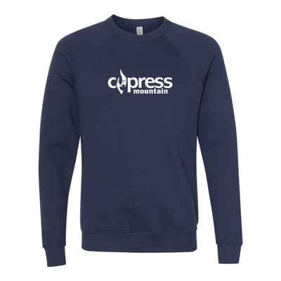 Cypress Adult Crewneck White Chest Logo Navy 