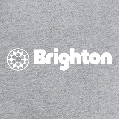 Brighton Adult T-Shirt White Chest and Back Logo Heather Grey 