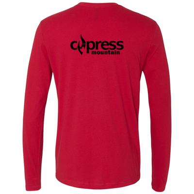 Cypress Adult Long Sleeve Black Chest and Back Logo Red 