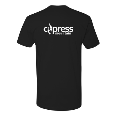 Cypress Adult T-Shirt White Chest and Back Logo Black 