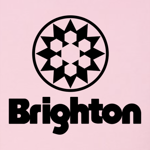 Brighton Adult Crewneck Black Chest and Back Logo Pink 