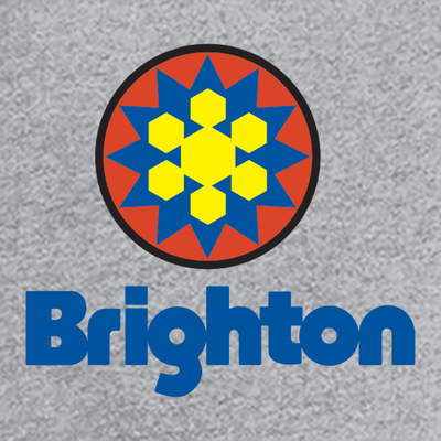 Brighton Adult T-Shirt Full Color Chest and Back Logo Heather Grey 