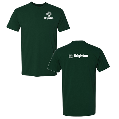 Brighton Adult T-Shirt White Chest and Back Logo Forest 