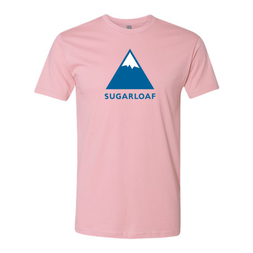 Sugarloaf Adult T-Shirt Full Color Chest Logo Light Pink