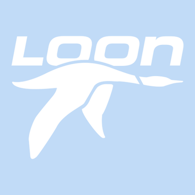 Loon Mountain Adult T-Shirt White Chest Logo Light Blue