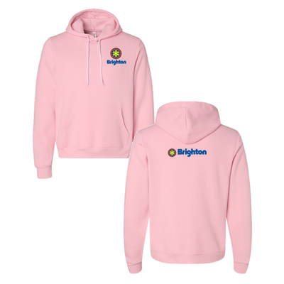 Brighton Adult Hoodie Full Color Chest and Back Logo Pink 