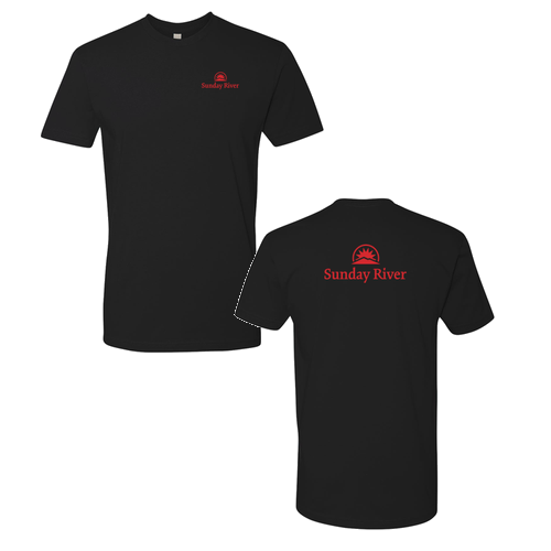 Sunday River Adult T-Shirt Red Chest and Back Logo Black 