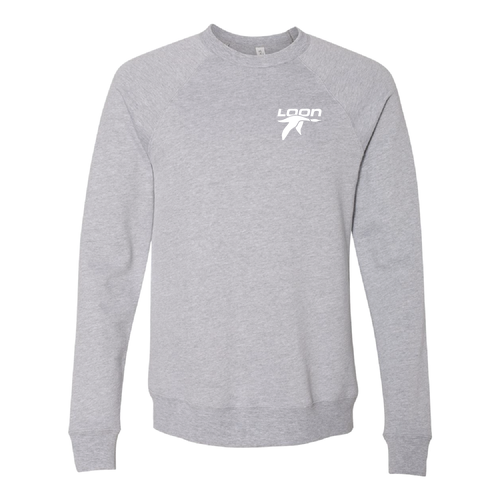 Loon Mountain Adult Crewneck White Chest and Back Logo Athletic Heather