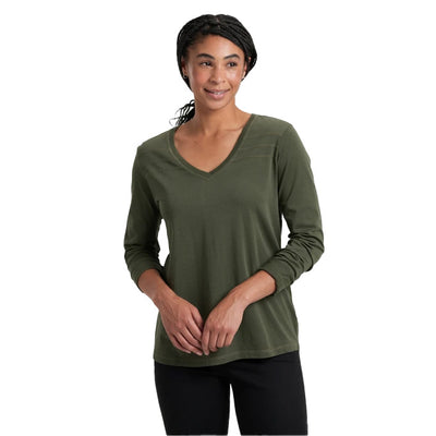 KUHL Women's Arabella V-Neck Long Sleeve Shirt 2025 DARK MOSS