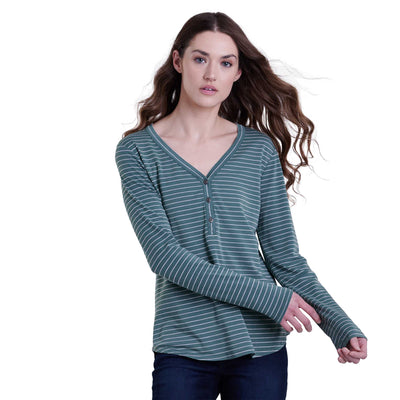 KUHL Women's Ardenna Henley Long Sleeve Shirt 2024 EVERGREEN