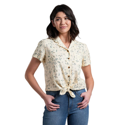 KUHL Women's Elsie Short Sleeve Shirt 2024 IVORY TRACKS