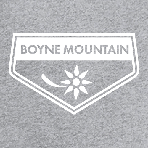 Boyne Mountain Adult T-Shirt White Chest Logo Heather Grey 