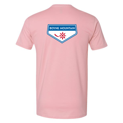 Boyne Mountain Adult T-Shirt Full Color Chest and Back Logo Light Pink 