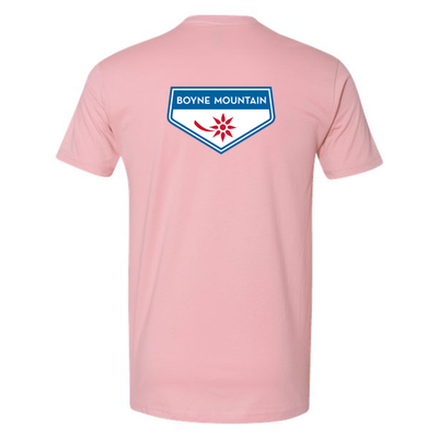Boyne Mountain Adult T-Shirt Full Color Chest and Back Logo Light Pink 