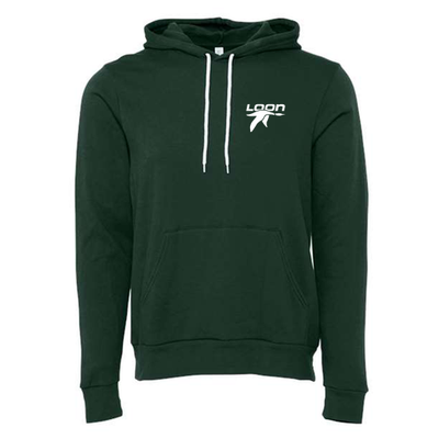 Loon Mountain Adult Hoodie White Chest and Back Logo Forest