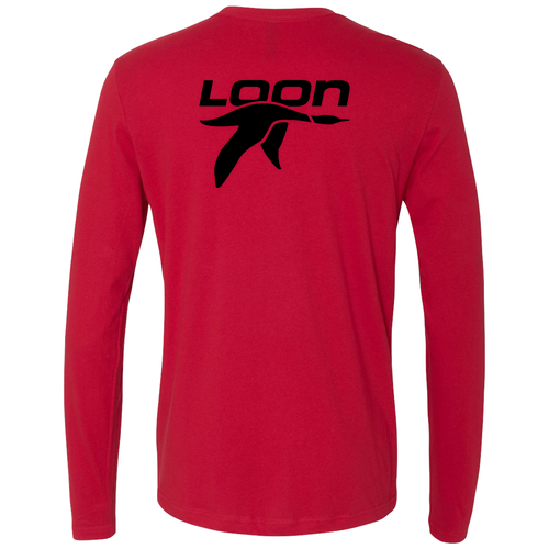 Loon Mountain Adult Long Sleeve Black Chest and Back Logo Red