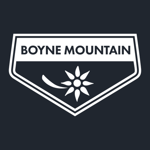 Boyne Mountain Adult T-Shirt White Chest Logo Navy 