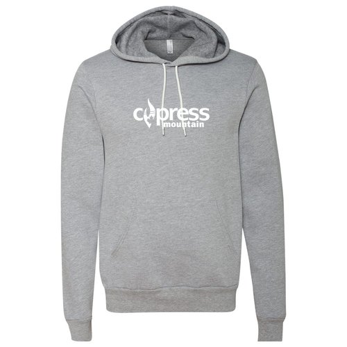 Cypress Adult Hoodie White Chest Logo Athletic Heather 