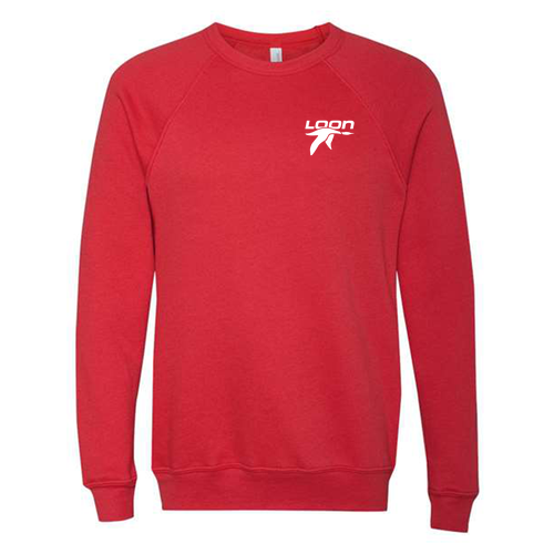 Loon Mountain Adult Crewneck White Chest and Back Logo Red