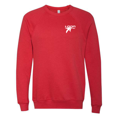 Loon Mountain Adult Crewneck White Chest and Back Logo Red