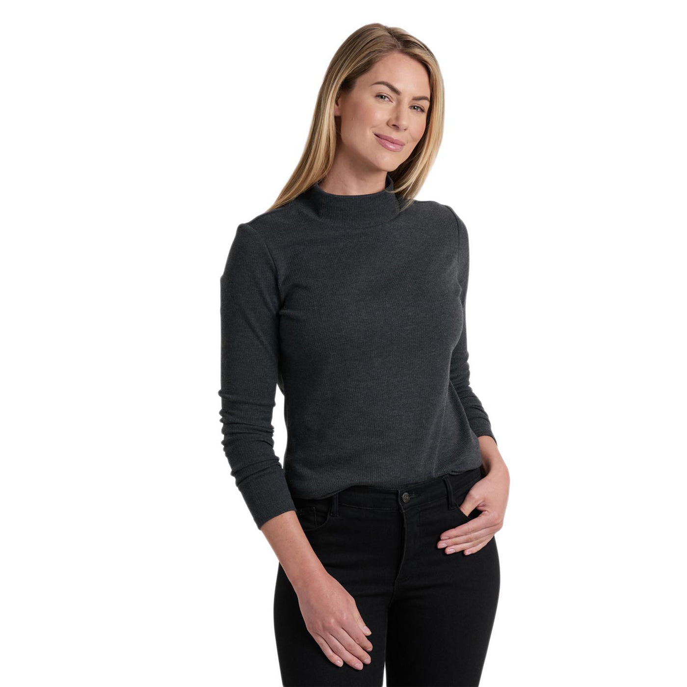 KUHL Women's Verona Rib Long Sleeve 2025 CHARCOAL