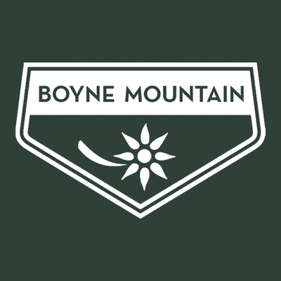 Boyne Mountain Adult T-Shirt White Chest and Back Logo Forest 