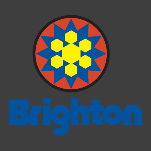 Brighton Adult T-Shirt Full Color Chest and Back Logo Heavy Metal 
