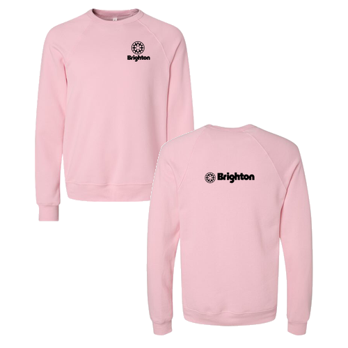 Brighton Adult Crewneck Black Chest and Back Logo Pink 