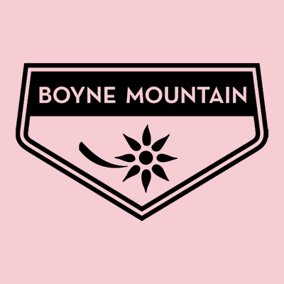 Boyne Mountain Adult T-Shirt Black Chest and Back Logo Light Pink 