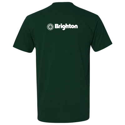 Brighton Adult T-Shirt White Chest and Back Logo Forest 