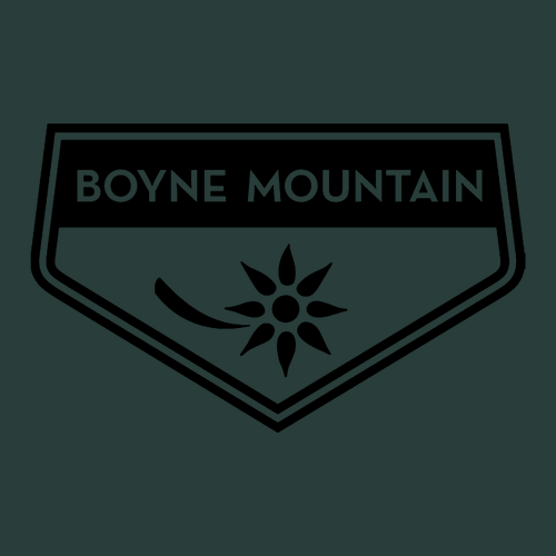 Boyne Mountain Adult Hoodie Black Chest and Back Logo Forest 