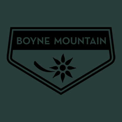 Boyne Mountain Adult Hoodie Black Chest and Back Logo Forest 
