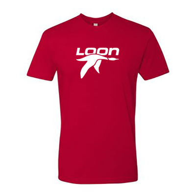 Loon Mountain Adult T-Shirt White Chest Logo Red