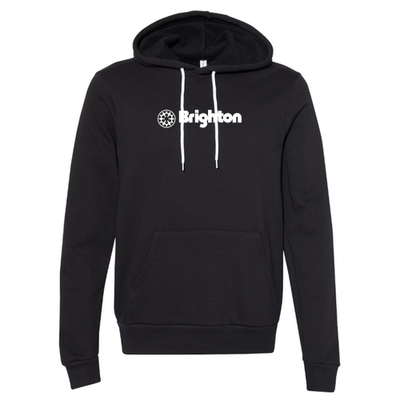 Brighton Adult Hoodie White Chest Logo Black 