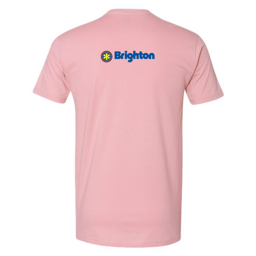 Brighton Adult T-Shirt Full Color Chest and Back Logo Light Pink 