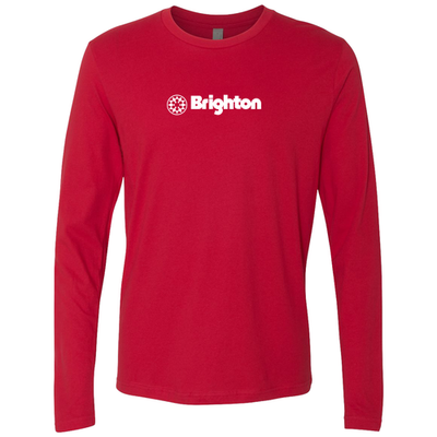 Brighton Adult Long Sleeve White Chest Logo Red 