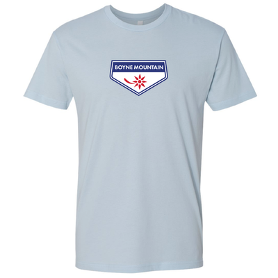 Boyne Mountain Adult T-Shirt Full Color Chest Logo Light Blue 