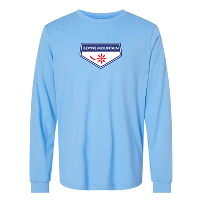 Boyne Mountain Adult Long Sleeve Full Color Chest Logo Carolina Blue 